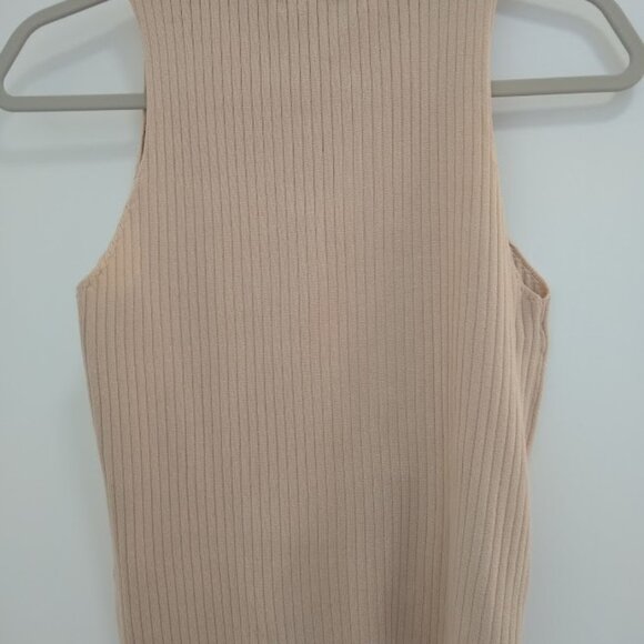 NWOT Closet Space XL cream-beige ribbed mock neck tank - Picture 2 of 8